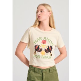 Garment dyed t-shirt με exotic τύπωμα