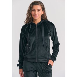 Women's velvet zip-up hoodie
