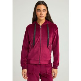 Women's velvet zip-up hoodie