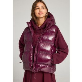 Puffer αμάνικο μονόχρωμο μπουφάν