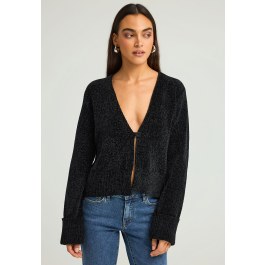 Knitted chenille cardigan