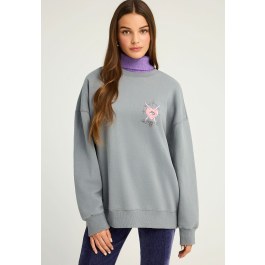 Relaxed fit φούτερ με τύπωμα στην πλάτη