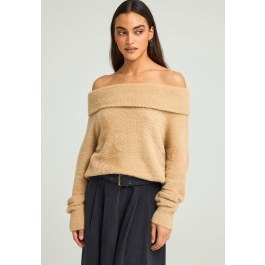 Πλεκτό teddy off shoulder