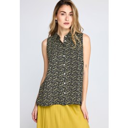 Γυναικείο φλοράλ αμάνικο πουκάμισο