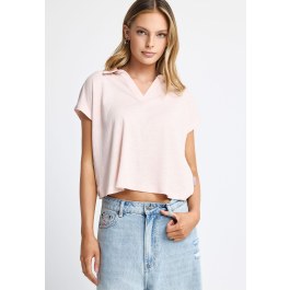 Γυναικείο T-shirt με γιακά - The basics collection