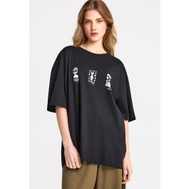 Γυναικείο relaxed t-shirt με τύπωμα στην πλάτη