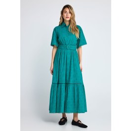 Γυναικείο embroidery relaxed-fit midi φόρεμα από βαμβάκι