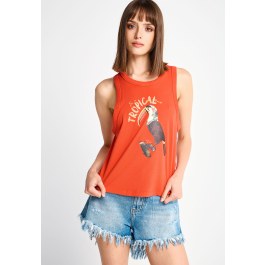 Women's cotton sleeveless top with print