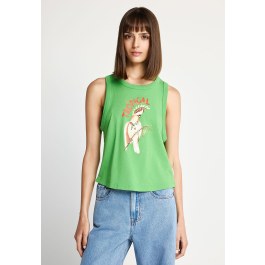 Women's cotton sleeveless top with print