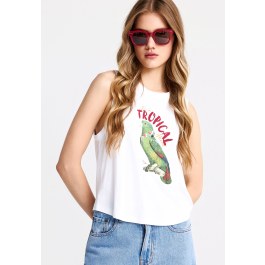 Women's cotton sleeveless top with print