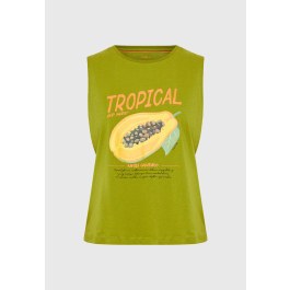 Women's cotton sleeveless top with print