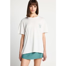 Γυναικείο βαμβακερό t-shirt με τύπωμα στην πλάτη