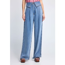Γυναικείο παντελόνι απο lyocell με όψη denim