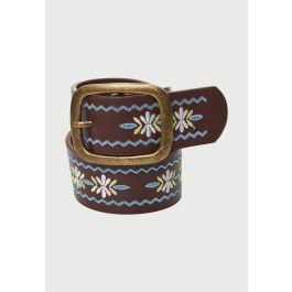 Women's embroidered floral belt