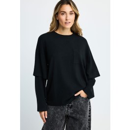 Γυναικεία oversized μπλούζα με layered μανίκι