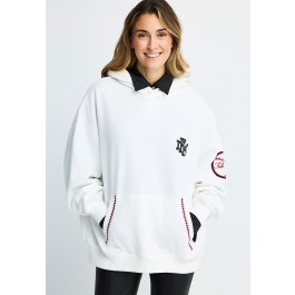 Γυναικεία μπλούζα φούτερ baseball style με κουκούλα