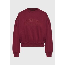 Women's loose crewneck sweatshirt with embroidered logo