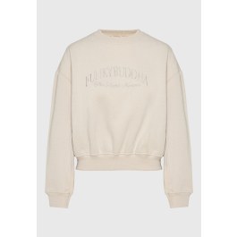 Women's loose crewneck sweatshirt with embroidered logo