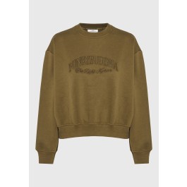 Women's loose crewneck sweatshirt with embroidered logo