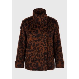 Loose fit animal print short coat