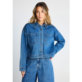 Γυναικείο cropped denim overshirt