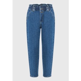 Παντελόνι τζιν baggy fit με λάστιχο στη μέση