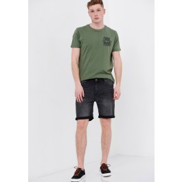 Denim shorts with washed effects