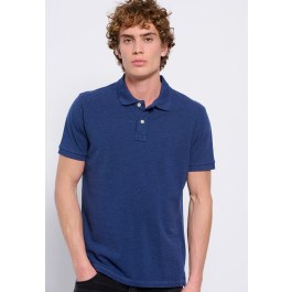 Polo shirt in melange fabric