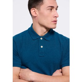 Polo shirt in melange fabric