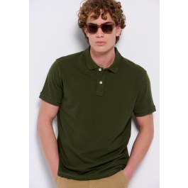 Polo shirt in melange fabric