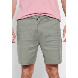 Garment dyed linen blend chino βερμούδα