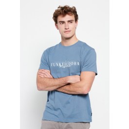 Βαμβακερό t-shirt με Funky Buddha τύπωμα