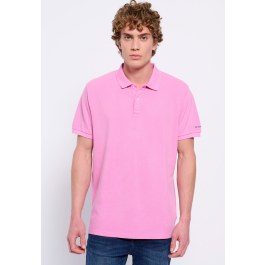 Garment dyed μπλούζα πολο με κέντημα