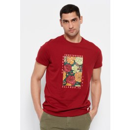 T-shirt με φλοράλ frame τύπωμα