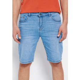 Denim shorts with washed effects