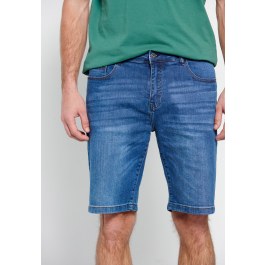 Denim shorts with washed effects