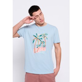 Loose fit organic cotton paint brushed t-shirt