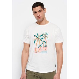 Loose fit organic cotton paint brushed t-shirt
