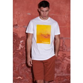 Photographic print crew neck t-shirt