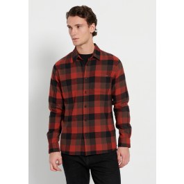 Flannel plaid shirt with pocket