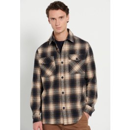 Oversized plaid flannel overshirt shirt