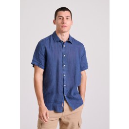 Garment dyed κοντομάνικο λινό πουκάμισο