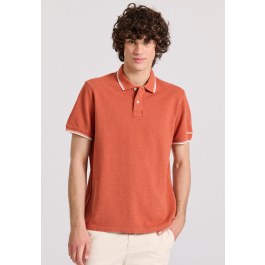 Polo shirt in melange fabric