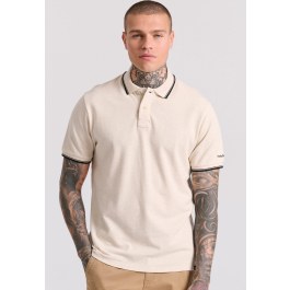 Polo shirt in melange fabric