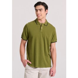 Polo shirt in melange fabric
