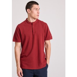 Mao neck polo shirt in melange fabric