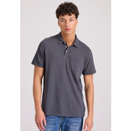 Garment dyed slub polo shirt