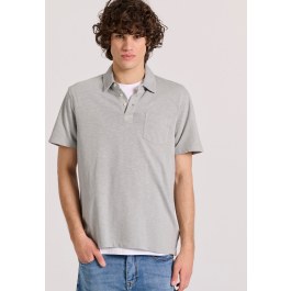 Garment dyed slub polo shirt
