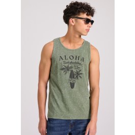 Garment dyed tank top με τύπωμα