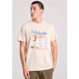 T-shirt με vintage coctail τύπωμα